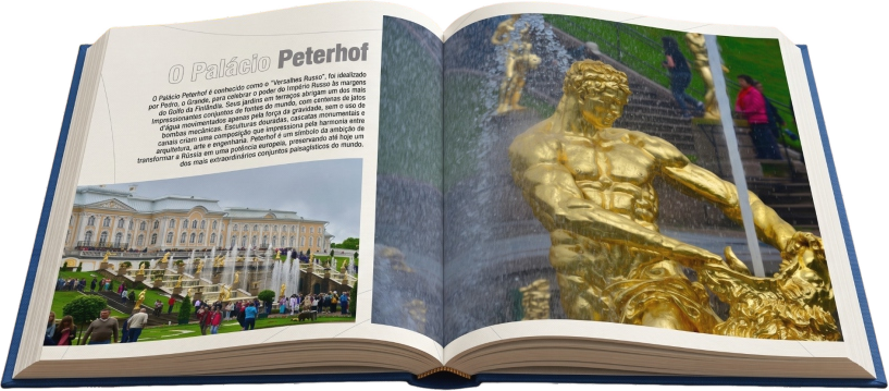 Página do livro Cem Destinos sobre Palácio Peterhof