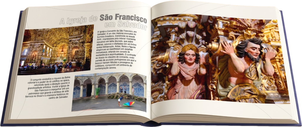 Página do livro Cem Destinos sobre Igreja de São Francisco